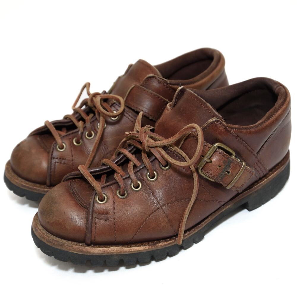 Vintage Polo Sport Ralph Lauren Brown Leather Buckle Utility Shoes Size 8.5